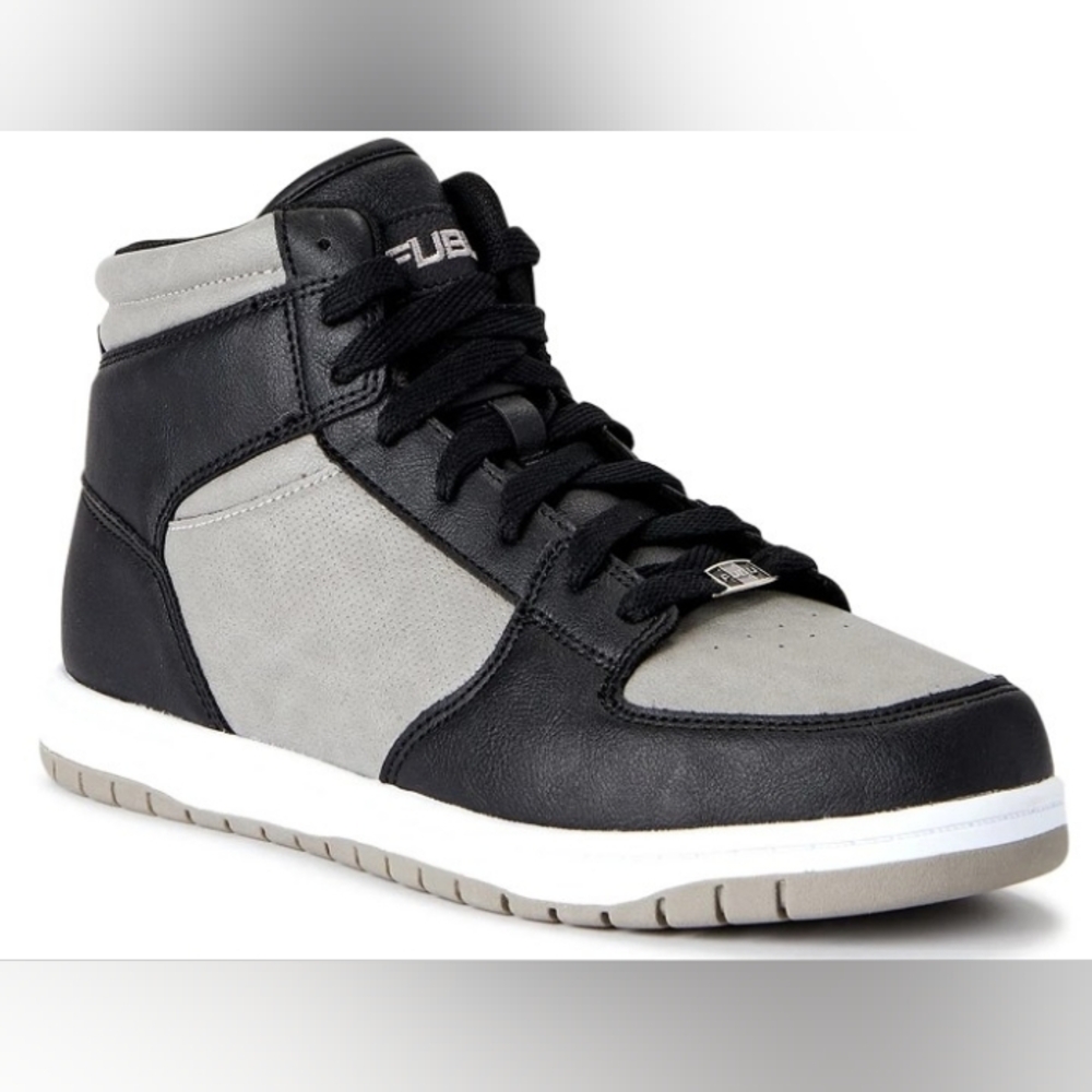 Men's FUBU Heritage Basketball High-Top Sneakers   Size 10   NWT Black & Grey